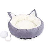 Pet Dog Cat Bed Cute Cat Ears Nest Soft Warm Washable Round Cat Cushion Home Dog Cat Mat Cat Beds House Pet Supplies Products