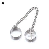 Punk Cool Hip Pop Rings Multi-layer Adjustable Chain Four Open Finger Rings  Alloy Women Rotate Rings for Women Party Gift