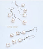 LONG pearl earrings drop,fresh water real natural pearl earring jewelry pendientes plate brincos white daughter birthday gift