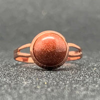 Momiji Natural Stone Open Ring for Women Handmade Bohemian Jewelry Gift Crystal Moonstone Tigereye Wedding Party Ring Adjustable