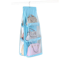 3 Layers Folding Shelf Bag 6 Pocket Foldable Hanging Bag Purse Handbag Organizer Door Sundry Pocket Hanger Storage Closet Hanger