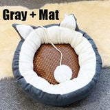 Pet Dog Cat Bed Cute Cat Ears Nest Soft Warm Washable Round Cat Cushion Home Dog Cat Mat Cat Beds House Pet Supplies Products