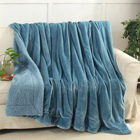 Solid Deep Grey Winter Thick warm Throws Plaids Double-sided Blanket Sherpa Berber Fleece Fabric Bedding Bedspread