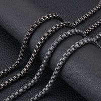 KALEN Punk Long Chain Necklace Men Stainless Steel Brushed Matte Box Link Chains Choker Necklace Male Jewelry Accessories