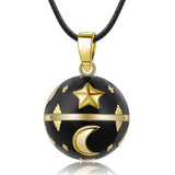 Eudora Harmony Ball Necklace Black Bell Pregnancy ball Pendant Moon star Design Musical Ball Necklace for Women Jewelry N14NB308