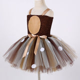 Deer Tutu Dress Baby Girls Dresses for Girls Halloween Costume For Kids Elk Cosplay Christmas Birthday Party Dress With Headband