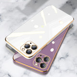 Luxury Gold Plated Electroplated Case For iPhone 11 Pro Max 8 Plus 7 XR XS X Silicone Lens Protection 12 Pro Max SE 2020 Cover