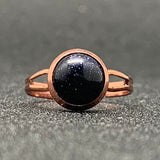 Momiji Natural Stone Open Ring for Women Handmade Bohemian Jewelry Gift Crystal Moonstone Tigereye Wedding Party Ring Adjustable