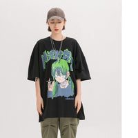 Anime portrait print men's short sleeve