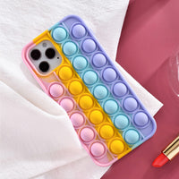 Relive Stress Phone Case For Iphone X XR XS 12 11 Pro Max 6 6s 7 8 Plus Pop Fidget Toys Push Bubble Soft Silicone Phone Case