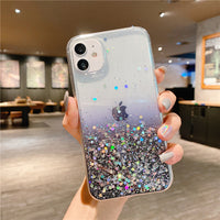 Clear Glitter Phone Case For iPhone 12 Pro 11 Pro Max XS Max XR X 7 8 Plus 12 Mini SE 2020 Cute Gradient Rainbow Sequins Coque