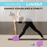 Lixada 2 Pack Yoga Blocks with Yoga Strap EVA Foam Home Gym Exercise Fitness Yoga Blocks Bricks Set for Yoga Pilates Stretch