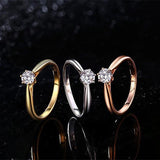 Classic Wedding Rings For Women Forever Simple Style Six Claws Cubic Zirconia 3 Color Wedding Gift Fashion Jewelry KCR033