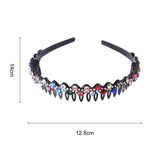 Unisex Alice Hairband Bezel Headband Men Women Sports Hair Band Hoop Top Metal Double Bangs Flower Rhinestone Hair Accessories