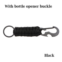 Outdoor Keychain Ring Camping Carabiner Military Paracord Cord Rope Camping Survival Kit Emergency Knot Bottle Opener Tools