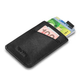 NewBring Slim Leather Wallet Men Credit Card & ID Holders Compact Mini Purse Cash Women Card Holder Sleeve Purse Blue Black