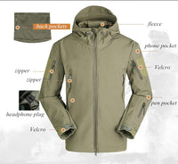 Hiking Army Jackets Men Military Airsoft Camping Tactical Jacket Winter Shark Skin SoftShell Waterproof Jacket Windbreaker