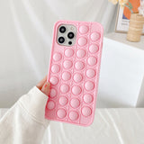 Relive Stress Phone Case For Iphone X XR XS 12 11 Pro Max 6 6s 7 8 Plus Pop Fidget Toys Push Bubble Soft Silicone Phone Case