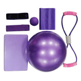 7 Pieces Sets For Fitness Trainning Exercise Gym Accessories  Yoga Resistance Bands Pilates Ball Home Block Brick Drop Ship