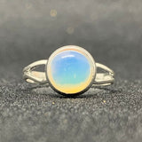 Momiji Natural Stone Open Ring for Women Handmade Bohemian Jewelry Gift Crystal Moonstone Tigereye Wedding Party Ring Adjustable