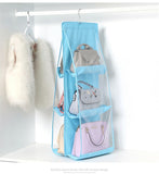 3 Layers Folding Shelf Bag 6 Pocket Foldable Hanging Bag Purse Handbag Organizer Door Sundry Pocket Hanger Storage Closet Hanger