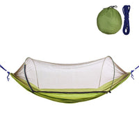 Outdoor Camping Hammock with Mesh Mosquito Bug Net Parachute Hammock Hanging Bed Swing Hiking Sleeping Bed Garden Tree Tent