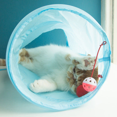 Cat Tunnel 2 Holes Pet Play Tubes Balls Collapsible Crinkle Kitten Toys Puppy Ferrets Rabbit Play Dog Tunnel Tubes