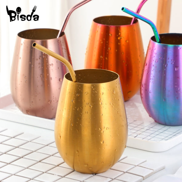 500ml Stainless Steel Beer Mugs Gold Wine Tumbler Cups For Cocktail Coffe Cup Metal Drinking Mug for Bar Drinkware Coffee Mug