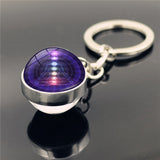 7 Chakra Yoga Meditation Glass Ball Key Chain Chakra Reiki Healing Silver Color Keychain Spiritual Jewelry for Men Women Gift