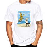 Men's Banana Disrobe Funny Design Print T-shirt Summer Humor Joke Hipster T-Shirt White Casual T Shirts Outfits Streetwear