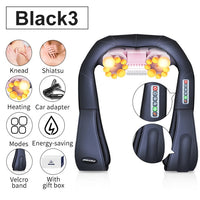 (with Gift Box) JinKaiRui U Shape Electrical Shiatsu Back Neck Shoulder Body Massager Infrared Heated Kneading Car/Home Massage