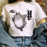 Totoro Studio Ghibli Harajuku Kawaii T Shirt Women Ullzang Miyazaki Hayao Tshirt Funny Cartoon T-shirt Cute Anime Top Tee Female