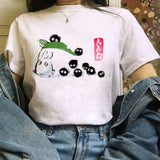 Totoro Studio Ghibli Harajuku Kawaii T Shirt Women Ullzang Miyazaki Hayao Tshirt Funny Cartoon T-shirt Cute Anime Top Tee Female