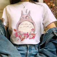 Totoro Studio Ghibli Harajuku Kawaii T Shirt Women Ullzang Miyazaki Hayao Tshirt Funny Cartoon T-shirt Cute Anime Top Tee Female