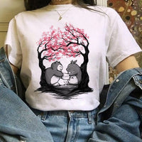 Totoro Studio Ghibli Harajuku Kawaii T Shirt Women Ullzang Miyazaki Hayao Tshirt Funny Cartoon T-shirt Cute Anime Top Tee Female