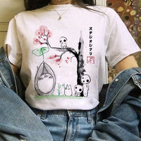 Totoro Studio Ghibli Harajuku Kawaii T Shirt Women Ullzang Miyazaki Hayao Tshirt Funny Cartoon T-shirt Cute Anime Top Tee Female