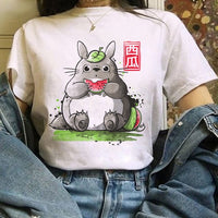 Totoro Studio Ghibli Harajuku Kawaii T Shirt Women Ullzang Miyazaki Hayao Tshirt Funny Cartoon T-shirt Cute Anime Top Tee Female