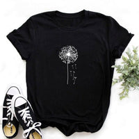 Wildflower Dandelion Print Women tshirt Cotton Casual Funny t shirt Gift For Lady Yong Girl Top Tee