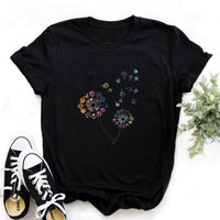 Wildflower Dandelion Print Women tshirt Cotton Casual Funny t shirt Gift For Lady Yong Girl Top Tee