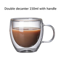 Transparent glass coffee cup milk whiskey tea beer double creative heat resistant cocktail Vodka wine mug Drinkware tumbler cups