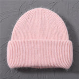 Casual Women's Hats Cashmere Wool Knitted Beanies Autumn Winter Brand New Three Fold Thick 2020 Knitted Girls Skullies Beanies