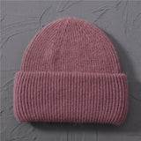 Casual Women's Hats Cashmere Wool Knitted Beanies Autumn Winter Brand New Three Fold Thick 2020 Knitted Girls Skullies Beanies