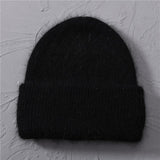 Casual Women's Hats Cashmere Wool Knitted Beanies Autumn Winter Brand New Three Fold Thick 2020 Knitted Girls Skullies Beanies