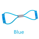 TPE 8 Word Fitness Yoga Gum Resistance Rubber Bands Fitness Elastic Band Fitness Equipment Expander Workout Gym Exercise Train