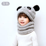 Winter Children Hat Plus Fleece Kids Caps Cartoon Hat For Girls Boys Scarf Thicken Cap Newborn Photography Baby Stuff