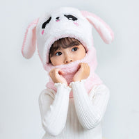 Winter Children Hat Plus Fleece Kids Caps Cartoon Hat For Girls Boys Scarf Thicken Cap Newborn Photography Baby Stuff