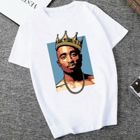 American Ripper Tupac 2pac Hip Hop Women's T Shirt Summer Short Sleeve Chewing Funny Tshirt Tops Women T-shirt Female