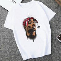 American Ripper Tupac 2pac Hip Hop Women's T Shirt Summer Short Sleeve Chewing Funny Tshirt Tops Women T-shirt Female