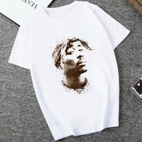 American Ripper Tupac 2pac Hip Hop Women's T Shirt Summer Short Sleeve Chewing Funny Tshirt Tops Women T-shirt Female