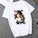 American Ripper Tupac 2pac Hip Hop Women's T Shirt Summer Short Sleeve Chewing Funny Tshirt Tops Women T-shirt Female